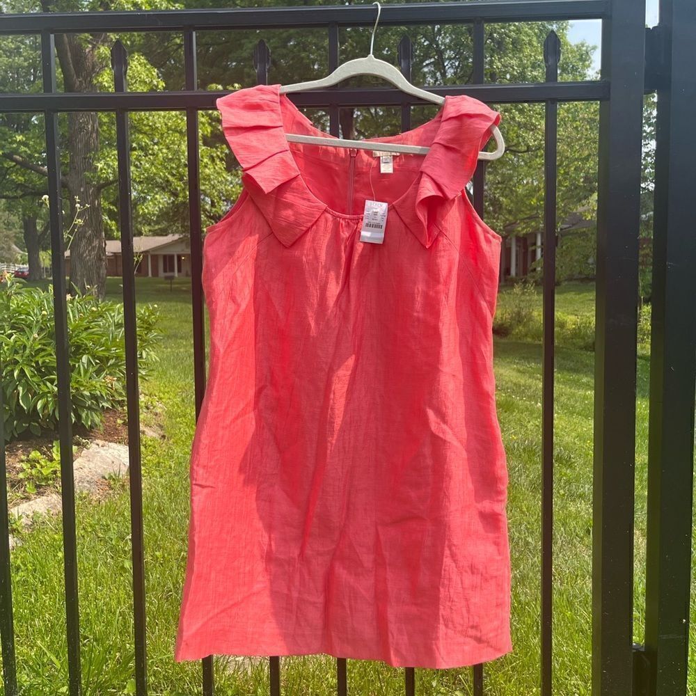 J Crew Rumpled Meron Linen Shift Dress NWT